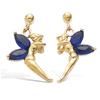 Les Trésors De Lily [R4164] - Gold Plated 'Tinkerbell' Blue Sapphire Gold Earrings - 19 Mm