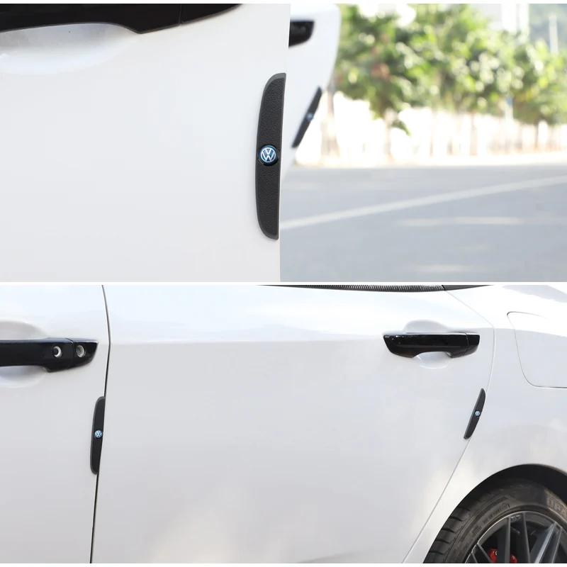 Valve Stems Caps Car Sticker For VW Volkswagen Jetta MK5 Golf 4Pcs Car Door Rearview Mirror Anti-Collision Strip Stickers Access zd7