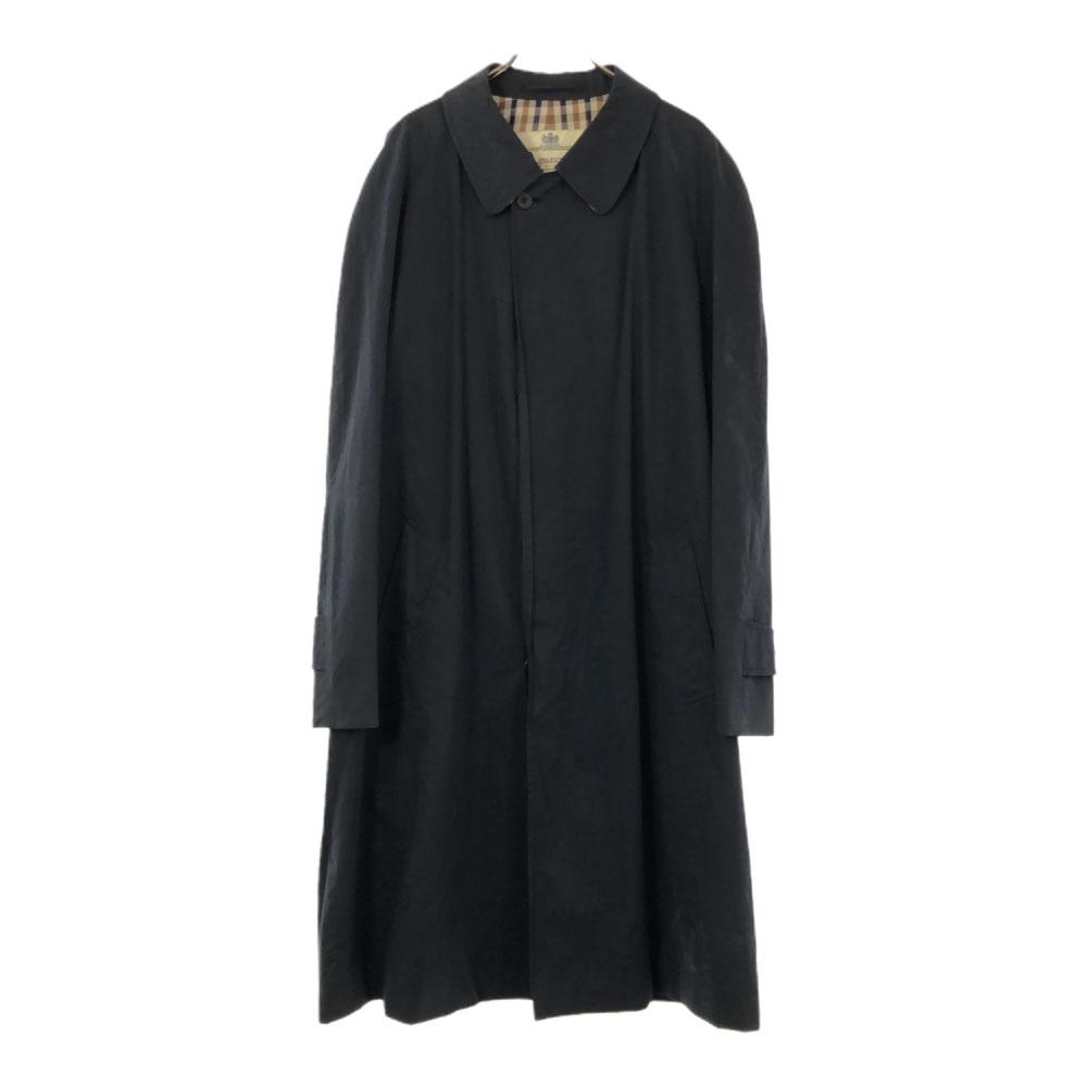 

Aquascutum Пальто-воротник из нержавеющей стали Темно-синий Клетка сзади Мужское Б/у