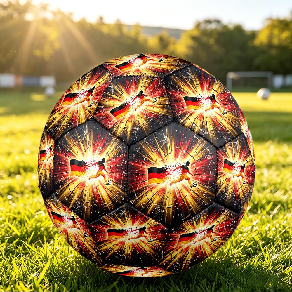 Balón de Fútbol Estampado de Alemania Talla 5 Resistente al Desgaste Estándar Fútbol de Entrenamiento para Adultos Regalo para Aficionados para Partido Deportivo Interior Exterior