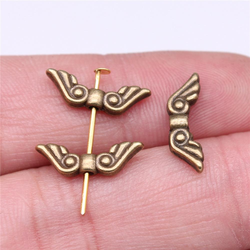 20pcs Angel Wing Small Hole Beads For Jewelry Making Antique Silver Color DIY Crafts Making Findings Handmade Jewelry Findings
