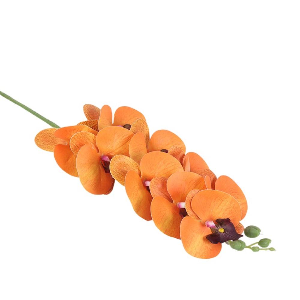 

9 Heads Artificial Phalaenopsis Branch 3D Printing Fake Moth Orchids Wedding Party Style 6