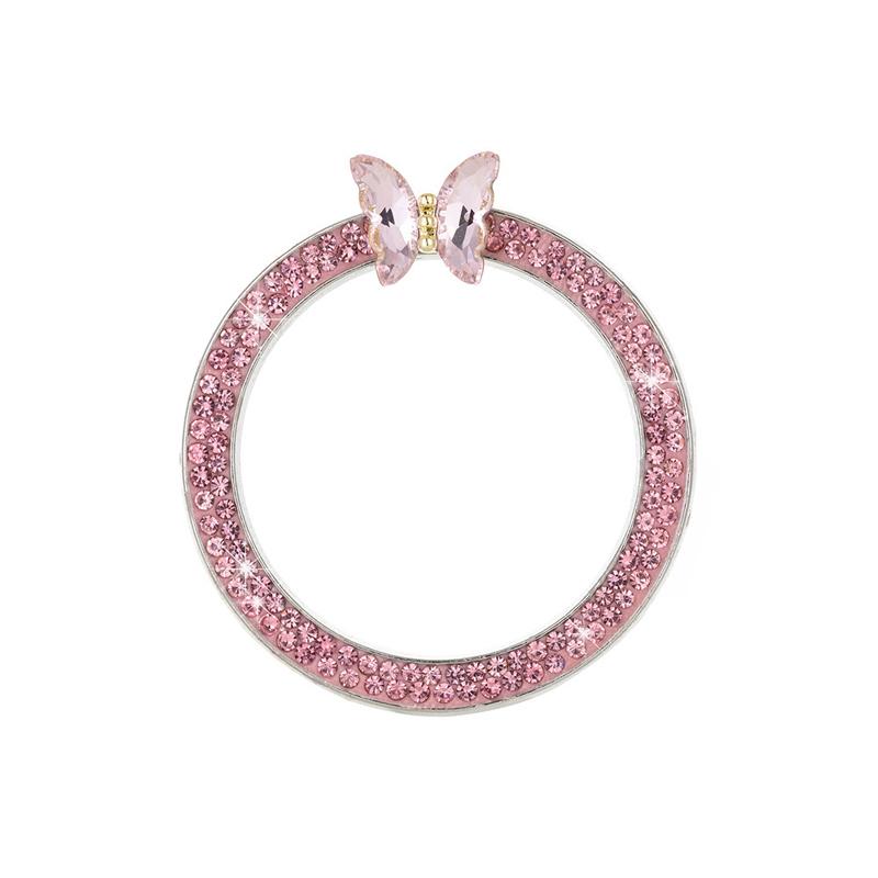 1pc Rhinestone Butterfly Car Start Button Decoration Circle Diamond One Click Start Button Engine Start Stop Switch Button Cover