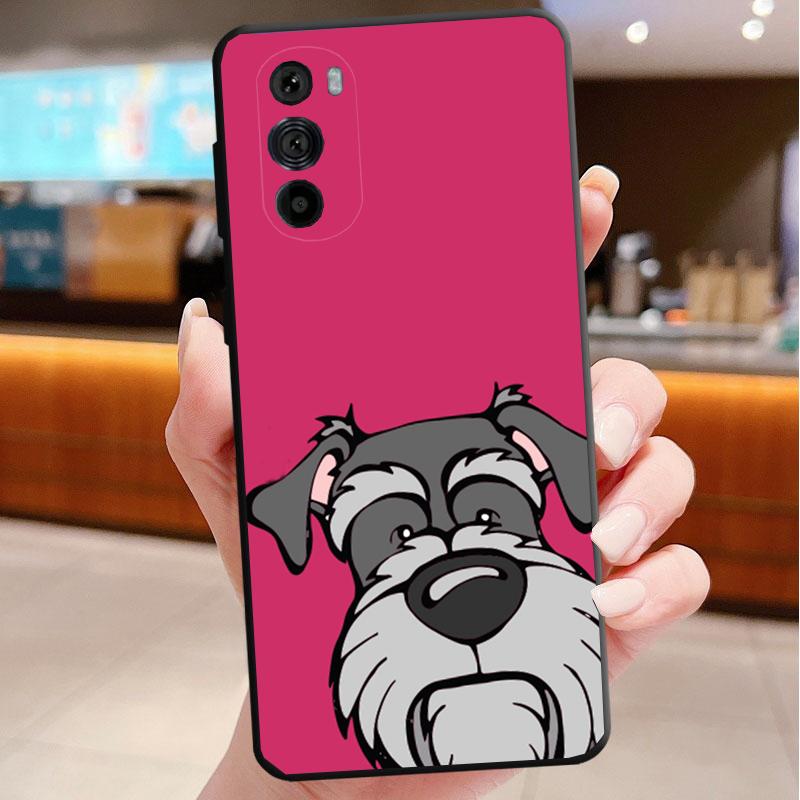 Phone Case For Motorola Edge 50 40 Pro 60 50 40 30 Ultra Neo Fusion Moto G85 G72 G53 G54 G84 G13 G32 Schnauzer Puppy Dog Art