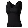 Women's Silk Warm Vest: Thickened Mulberry Silk, Brushed, Lace Top for Autumn/Winter