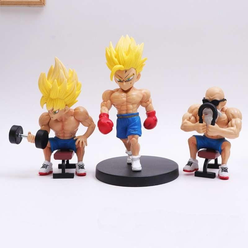 High Quality Dragon Ball Fitness Goku Muscle Strengthening Master Roshi Vegeta Model Ornament