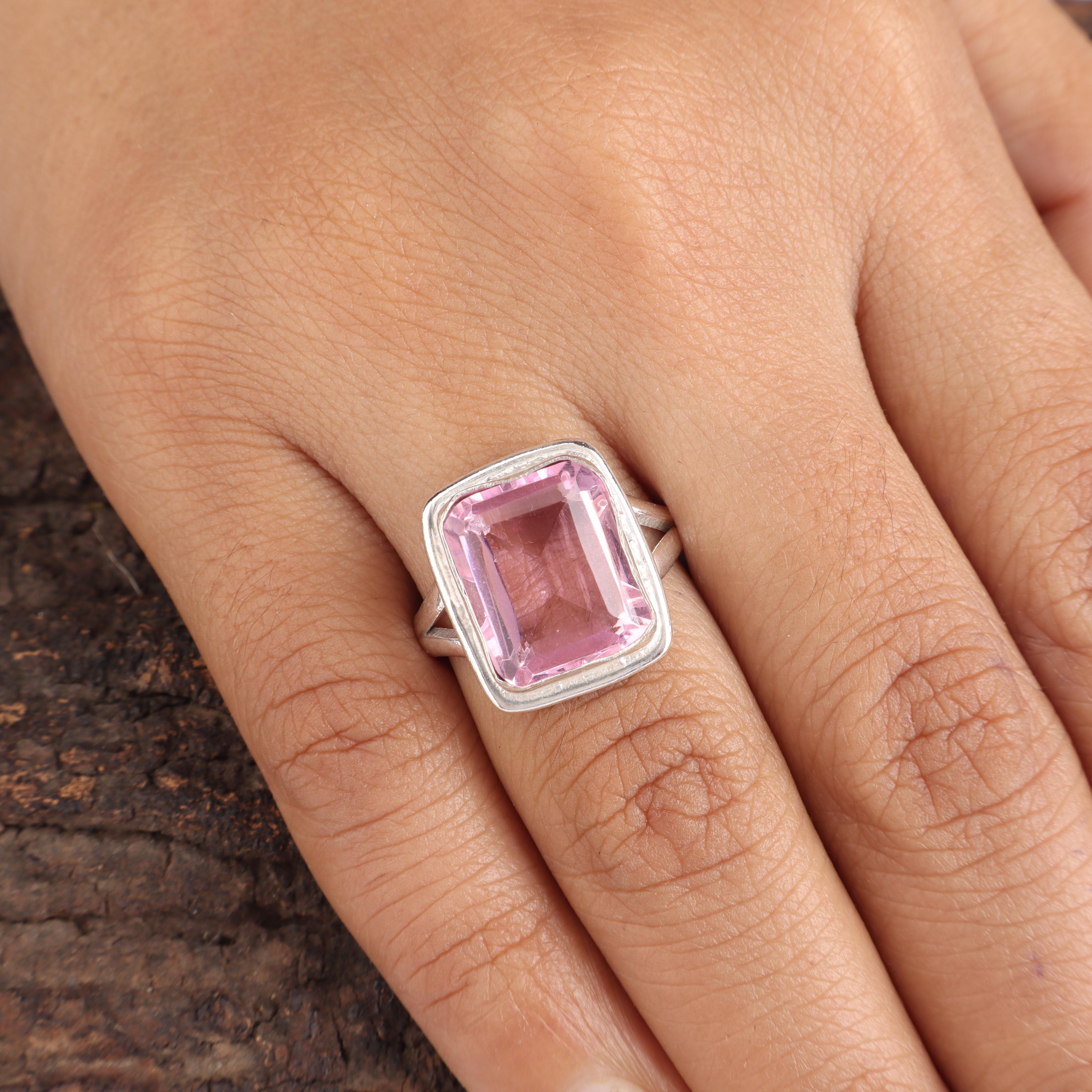 

Редкий камень морганит, серебро 925 пробы, украшения ручной работы, кольцо для подружки невесты RR-79-12 13