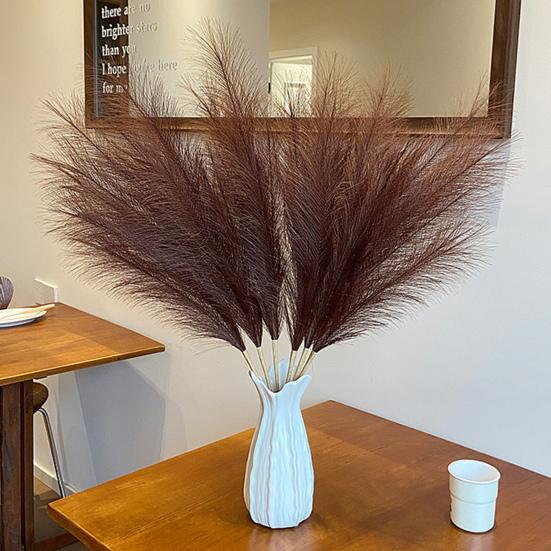 10Pcs Artificial Pampas Grass Decoration Realistic Fluffy Tall Fake Dried Grass Home Office Wedding Party Table Centerpiece Boho Decor