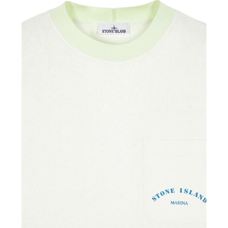 Stone Island Ss23 Marina Series Crew Neck Pocket Short Sleeve T-Shirt Men Tops Light-Green 7815216X4-V0052