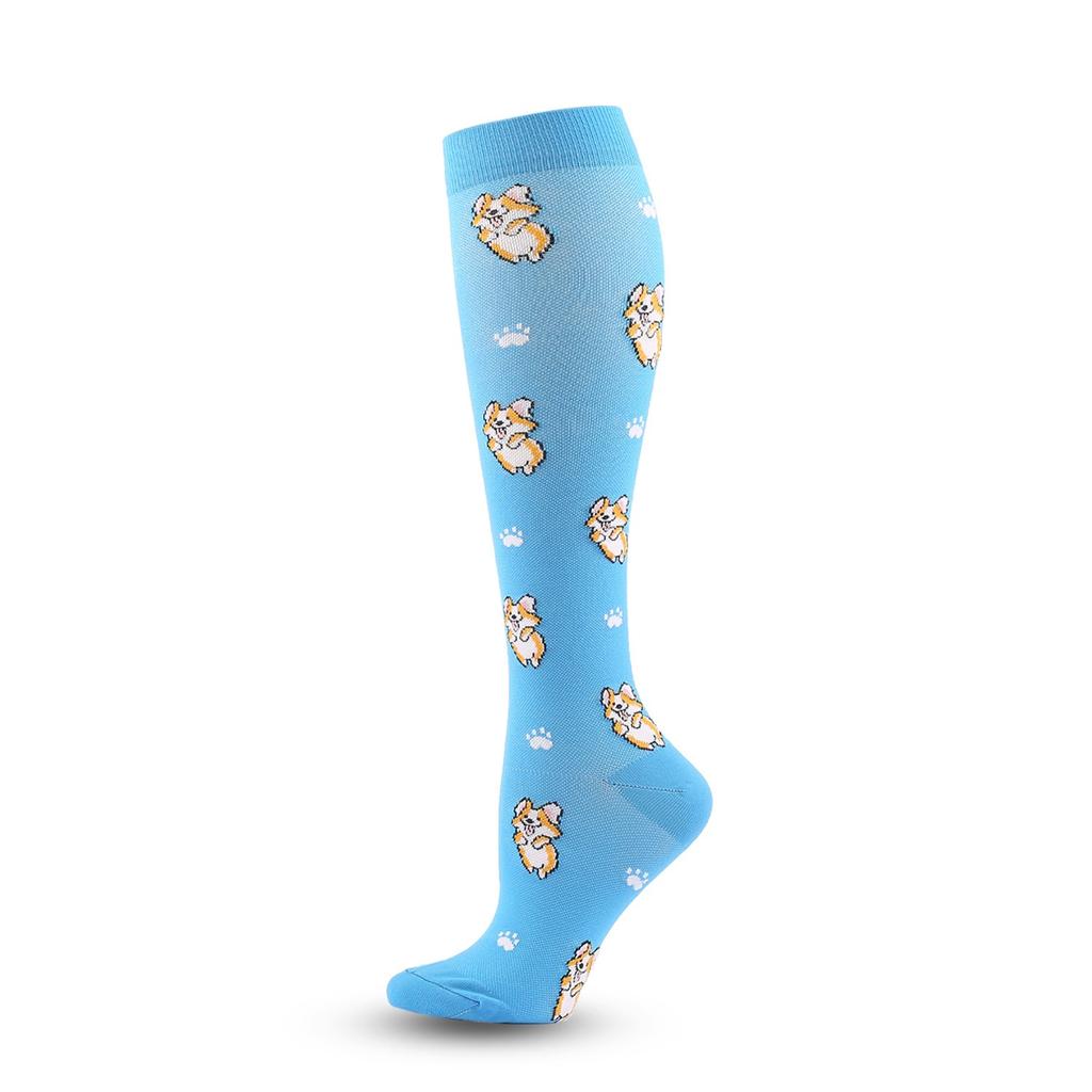 Running New Compression Stockings For Varicose Veins Woman Men Nylon Elastic Cartoon Love Striped Moon Letter Sports Marathon Ca