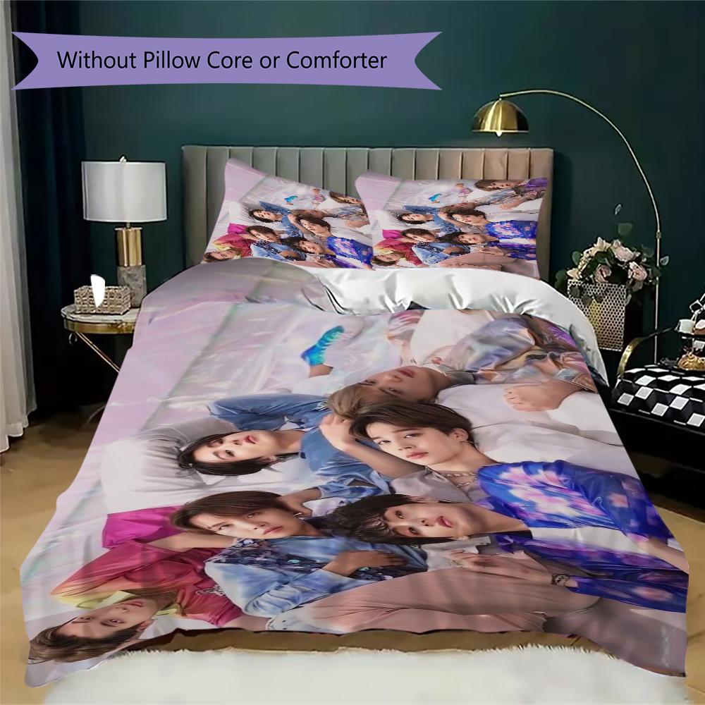 Men Colorful Pajamas Threepiece Set Without Core 1 Duvet Cover 2 Pillowcase Without Core Bedding Set Soft And Comfortable