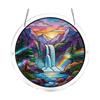 Stained Glass Suncatcher, Acrylic Puzzle Hanging Decoration, 7.48 Inch Round DIY Kit for Adults, Relaxing Craft Gift for Women Moms Puzzle Lovers
