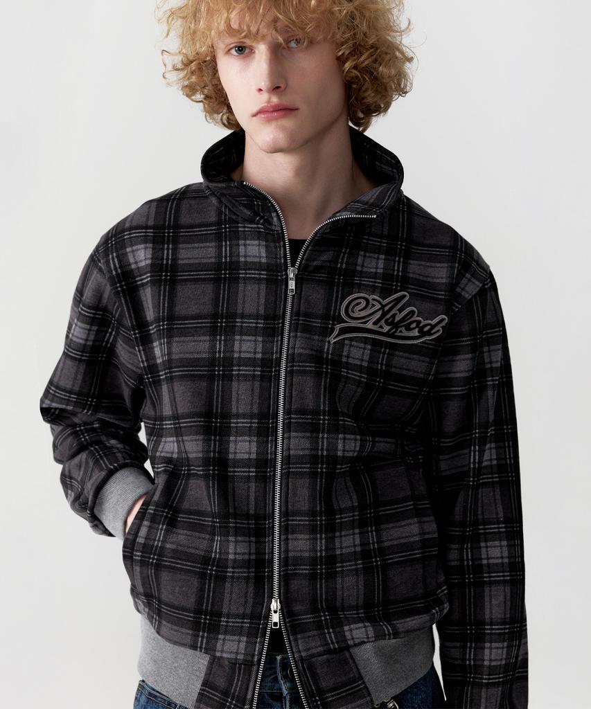 Esc Studio Asfod Check Zip-Up Jacket (Darkgrey)