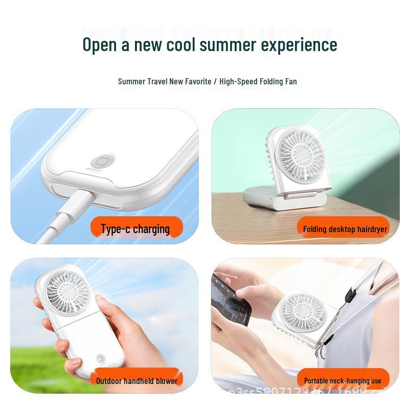 2026 High-Speed Portable Neck-Hanging Fan - Small Air Cannon for Home, Outdoor, Desktop, or Handheld Use, Customizable with Logo. High-Speed Handheld X30 Mini Fan Orange