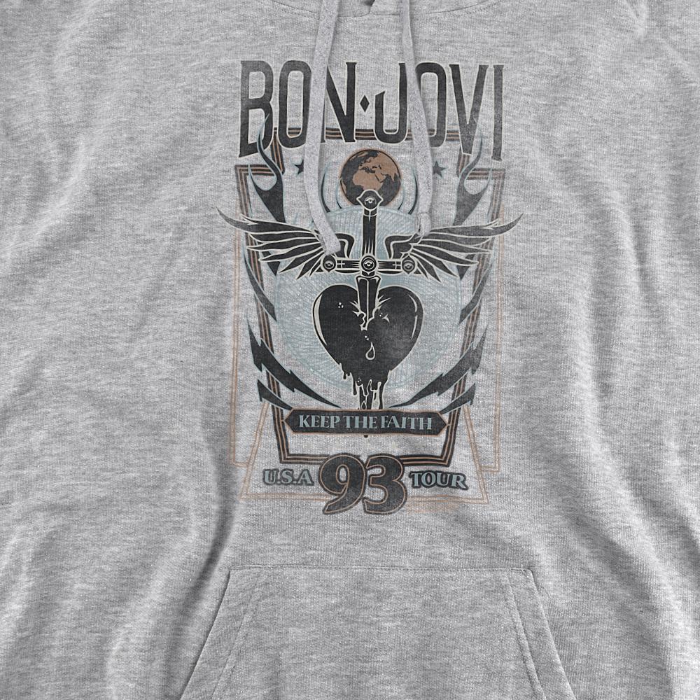 Bon Jovi Unisex Adult Keep The Faith Heather Hoodie