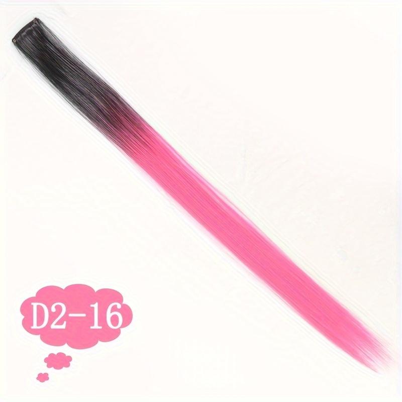 Synthetic Wig Extension 24inch Sparkle Shiny Tinsel Hair Gold Thread Colorful BB Clip Hair Extension