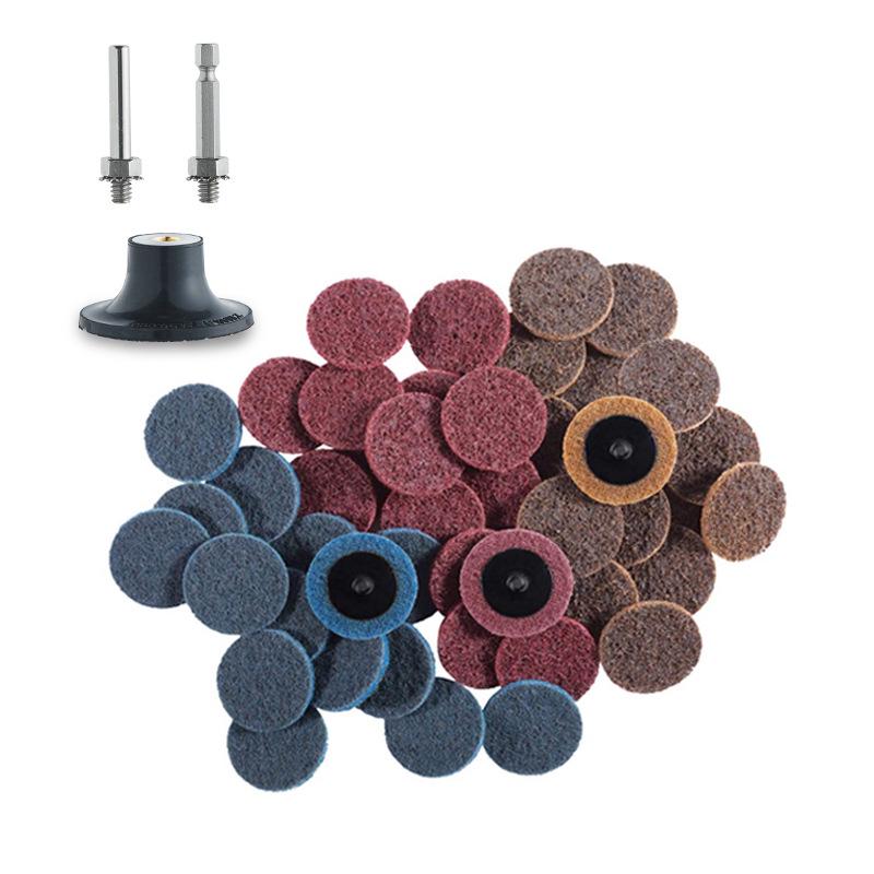 2-inch Nylon Sanding Disc Set: Red, Yellow, Blue - Non-woven Rotary Lock for Rust & Paint Removal