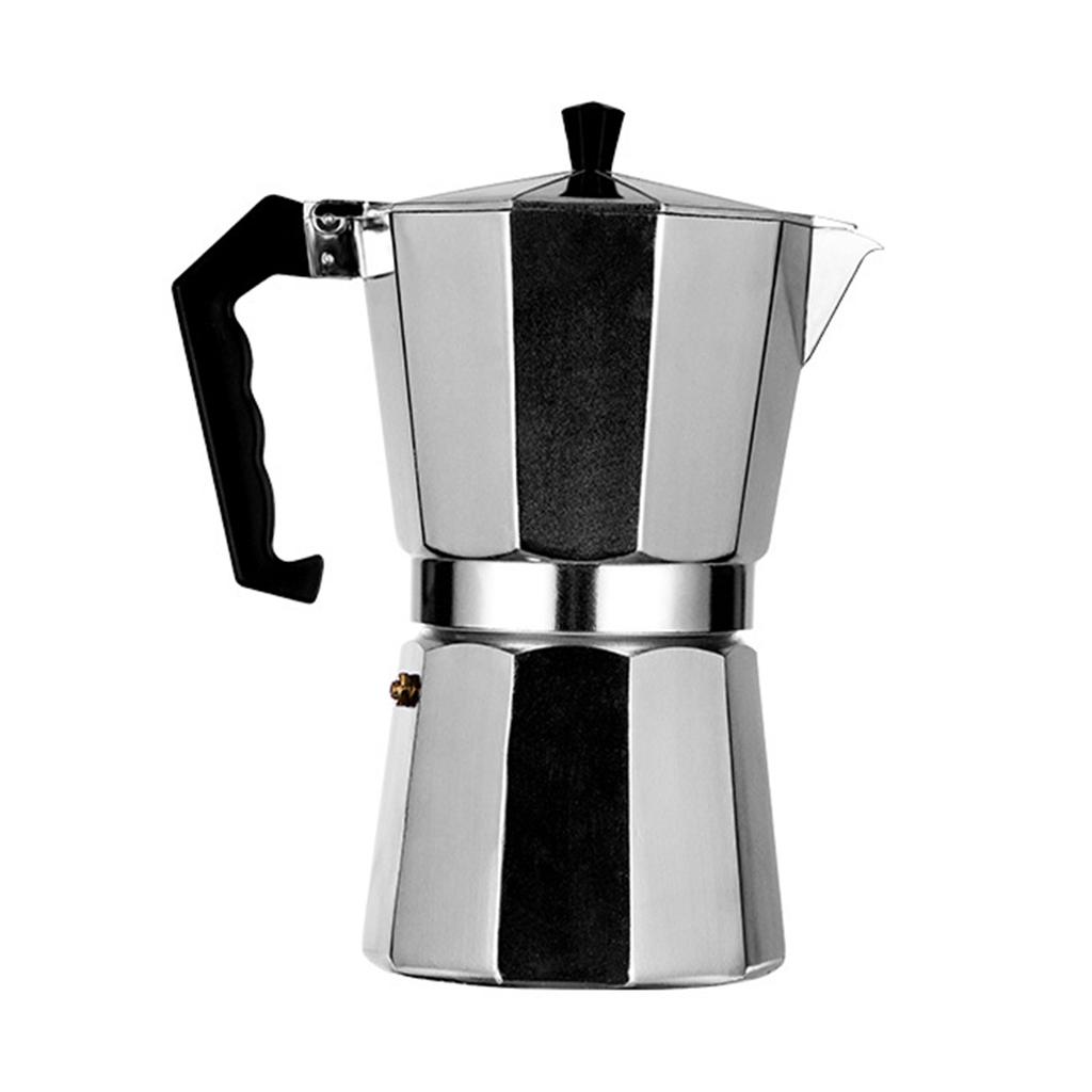 Moka Pot Italian Stovetop Coffee Maker Aluminum Alloy European Style Octagonal Utensil6 Cup 300ml