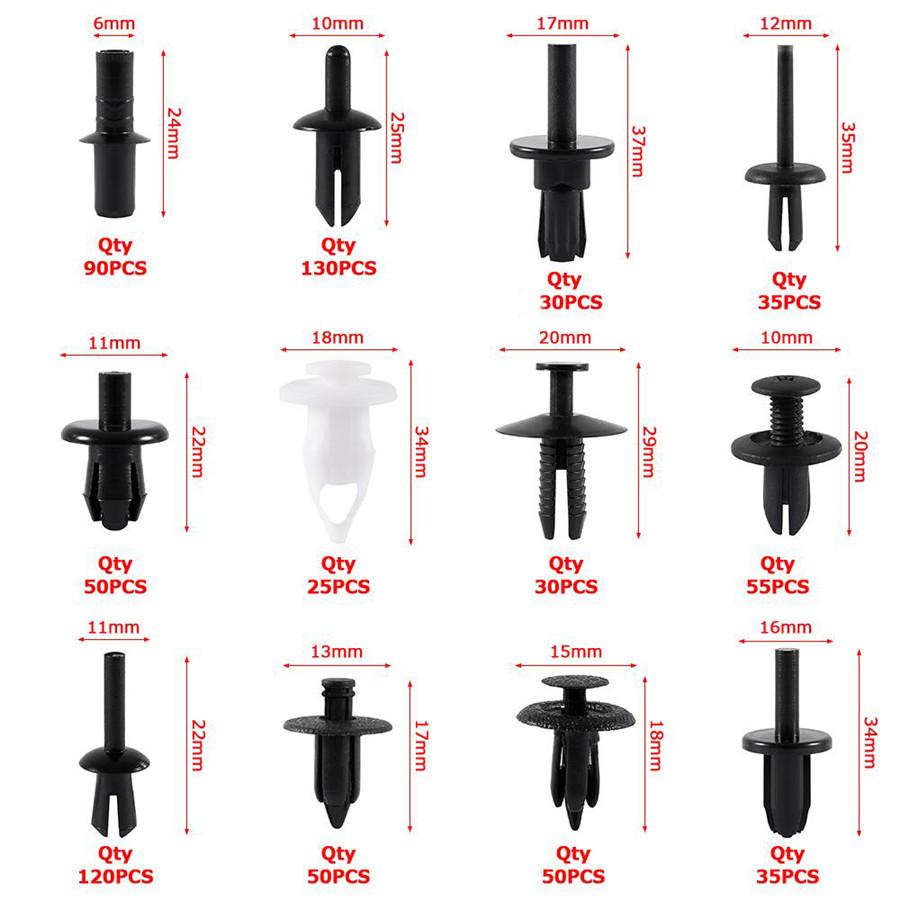 Universal 700Pcs Car Fender Bumper Push Pin Clip Rivets Fastener with 3Pcs Remover Tool Plier