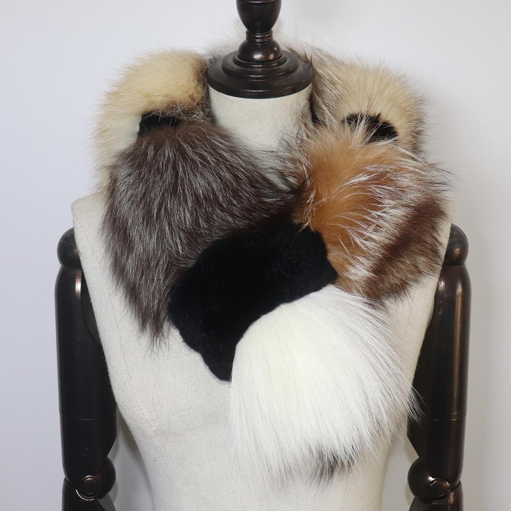 Women Winter Thick Keep Warm Real Fox Fur Scarf Natural Soft Fluffy Fur Scarves Lady Fashion Colorful 100% Real Fox Fur Mufflers
