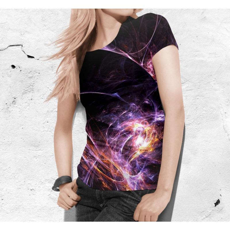 Summer Color Gradient Heart 3D Print T-shirts Women Streetwear Casual Fashion Y2k Short Sleeve T Shirt O-neck Tees Tops Clothing