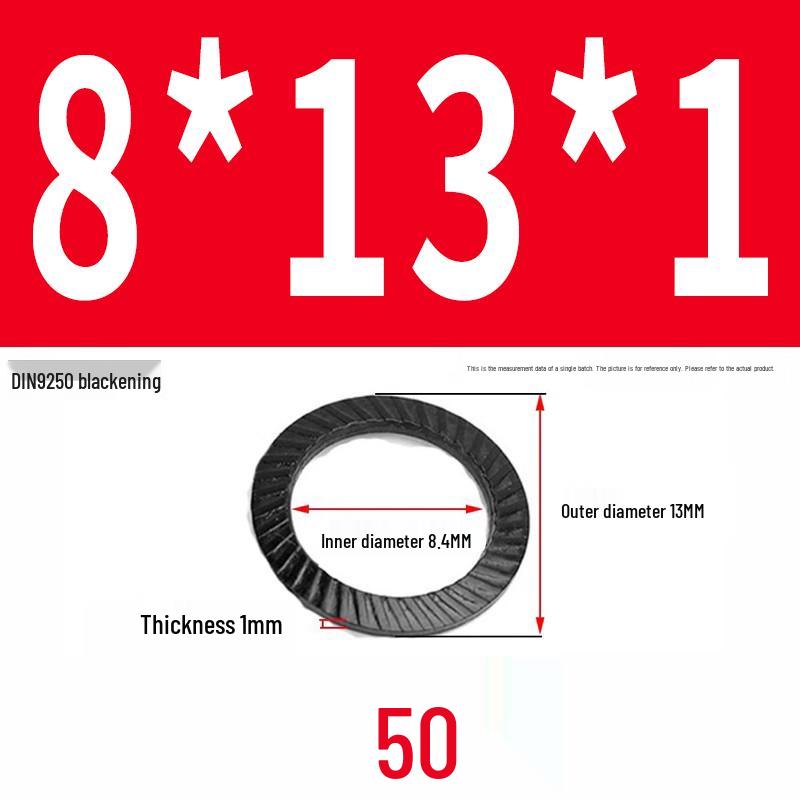 Double-Sided Serrated Lock Washer, 65Mn Steel & 304 Stainless, Anti-Loosening & Anti-Slip, Self-Locking