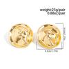Ingemark Trend Simple Irregular Round Pierced Stud Earrings Women Retro Creative Geometry Metal Texture Earring New Year Jewelry