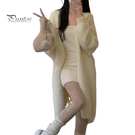 

Женское зимнее пальто с длинными рукавами, утолщенное плюшевое, однотонное, длиной до середины икры, уютный кардиган с защитой от ветра и температурным фиксатором M бежевый