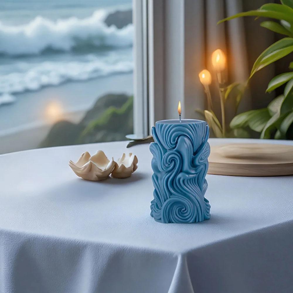 3D Letter Relief Cylindrical Candle Silicone Mold Creative  Artistic Design Relief Resin Mould DIY Craft Home Decor