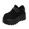 Women's Ankle Boots 2025 New Winter Plush Warm Suede Design High Heel Botas Mujer Casual Slip-on Non-Slip Thick-soled Snow Boots
