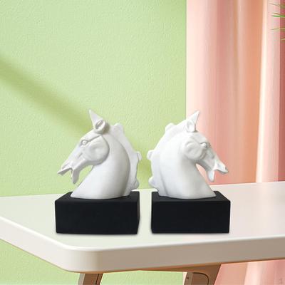 Half Body Horse Head Book Ends Decorative Bookends Statues Ornament Stoppers for