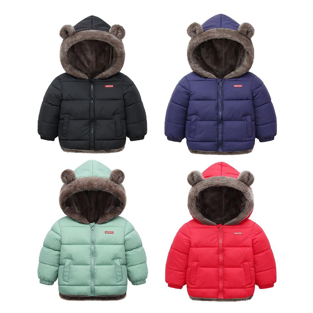 Winter Children Down & Parkas Boys Girls Lambs Down Hoodies Jacket Coat With Cute Bear Ears Children Outerwear & Coats