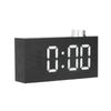 Digital Alarm Clock LED Desktop USB Alarm Clock Electronic Despertador Thermometer with Imitation Wood Grain