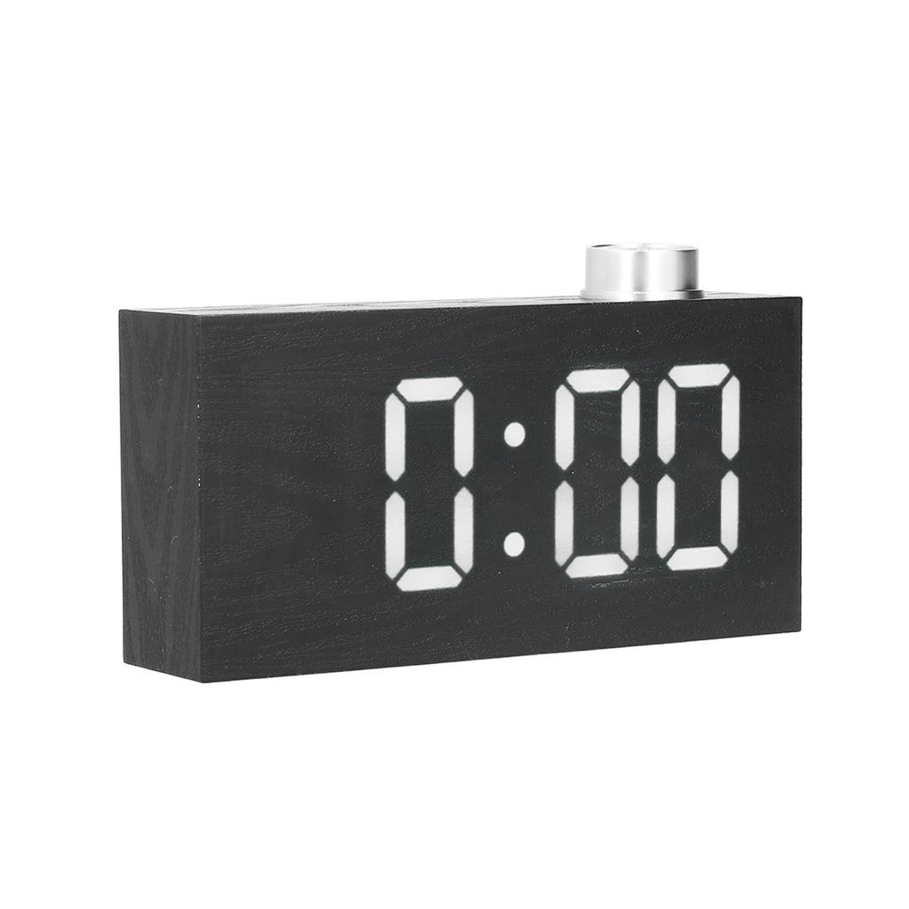 Digital Alarm Clock LED Desktop USB Alarm Clock Electronic Despertador Thermometer with Imitation Wood Grain