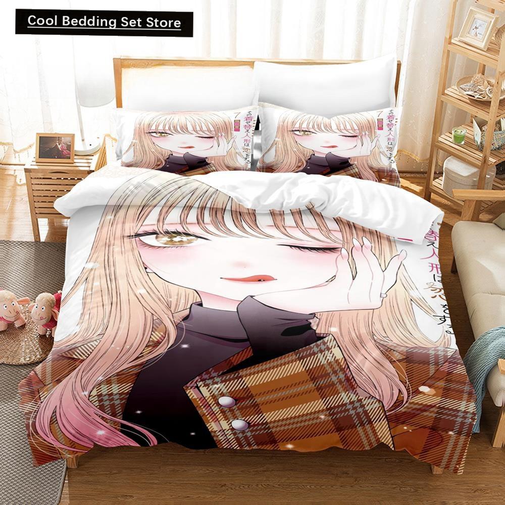 Anime My Dress-Up Darling Bedding Set Single Twin Full Queen King Size Bed Set Adult Kid Bedroom Duvet Cover Sets Home Textiles
