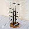 5-Tiers Jewelry Display Organizer Telescopic Earrings Necklaces Bracelets Holder with Wooden Tray Fashion Gift for Women