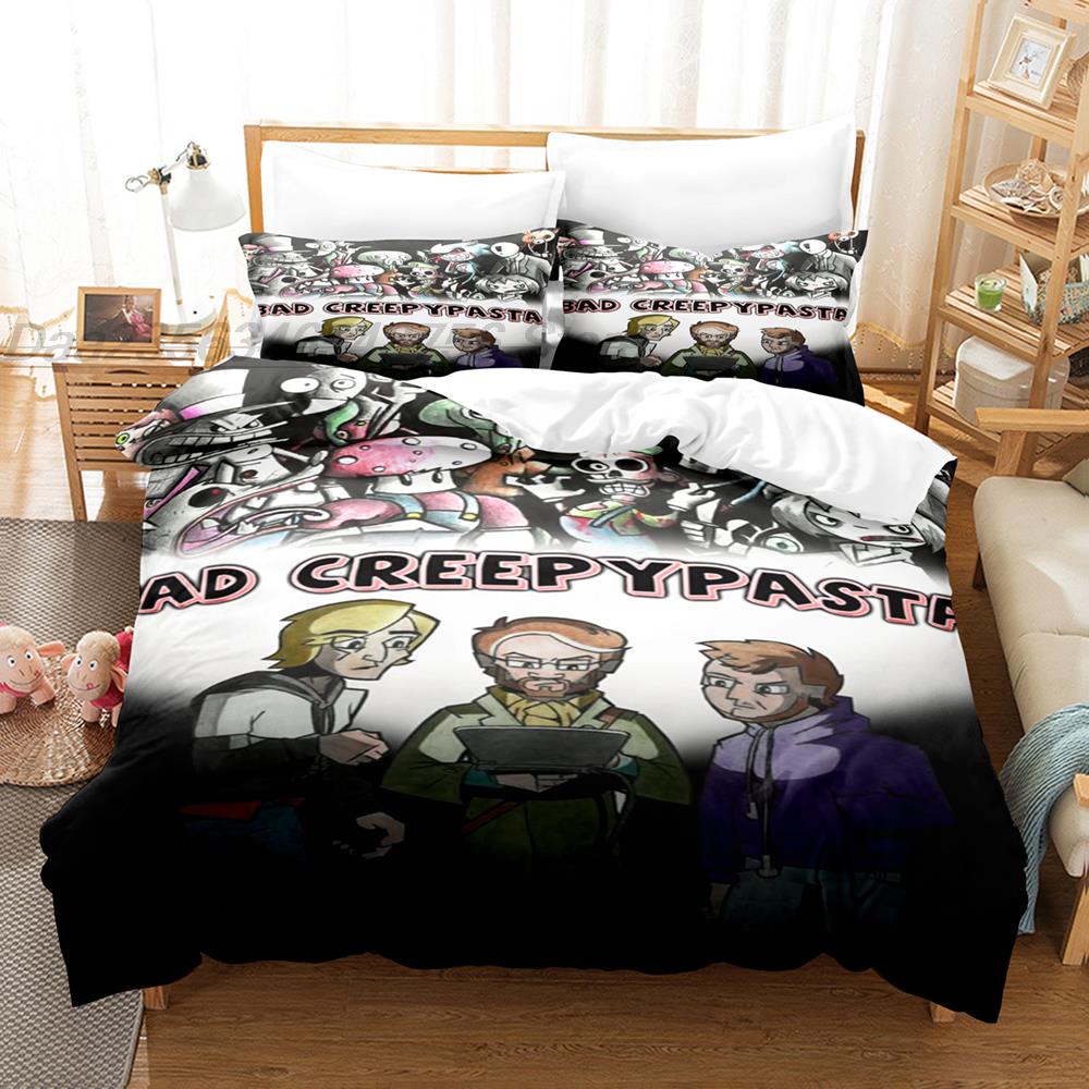 Creepypasta Bedding Set Single Twin Full Queen King Size Bed Set Adult Kid Bedroom Duvet Cover Sets 3D Print Anime Bed Sheet Set