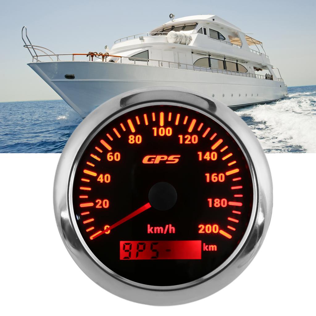 3.3in GPS Speedometer 0‑200KMCelsiusH Speed Gauge with Backlight IP67 Waterproof for Car Marine Boat Yacht