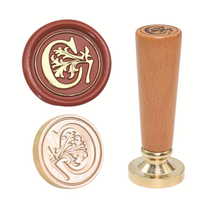 Customizable Sealing Stamp Brass Head and Beechwood Handle Vintaged Steal for Letters and Gifts