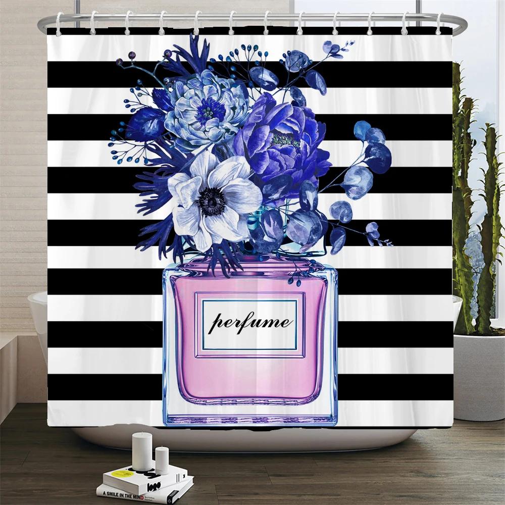 

Fashion High Heels Perfume Shower Curtain Printed Polyester Fabric Sexy Woman Bathroom Curtains Washable Cortinas Home Decor W60H190(CM)-1 Pcs