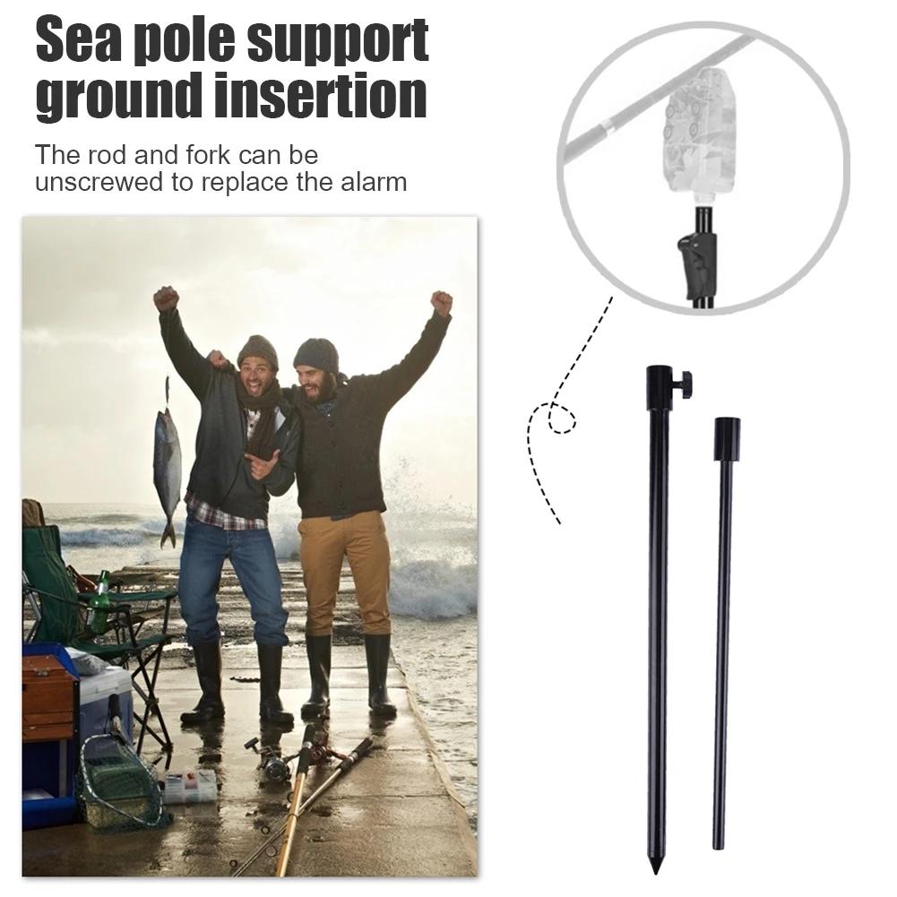 1 bucă bancă de pescuit stick crap pescuit mușcătură alarmă prelungire tijă țintă reglabilă din aluminiu negru tijă suport dispozitiv de pescuit