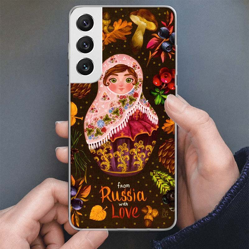 Russian Nesting Doll Cartoon Phone Case For Samsung Galaxy S25 S24 S23 Ultra S22 Plus S21 S20 FE S10 + S25Ultra S24U Soft Cover