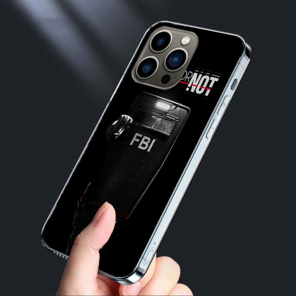 Police FBI Phone Case For Iphone 16E 15 Pro 14 Plus 17E 16 17 Pro Max Air 11 12 13 Mini Shockproof Capa Cute Cover TPU Clear