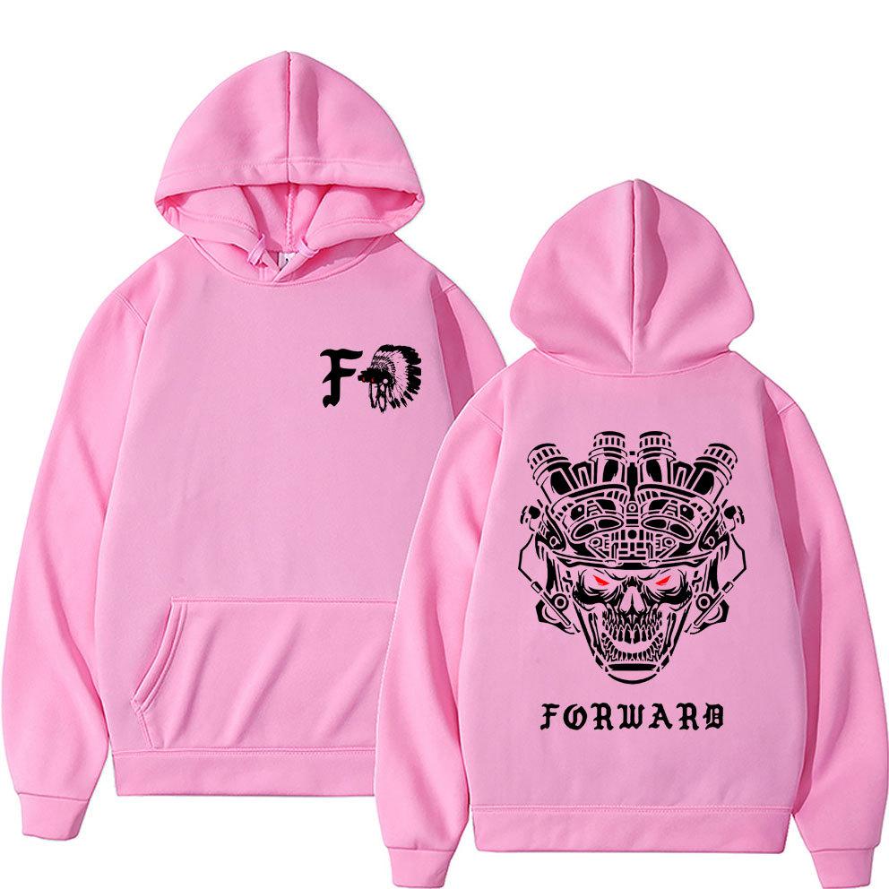Forward Observations Group Skull Double Sided Print Hoodie Men's Women's Sweatshirt Fleece Oversized Couples Streetwear