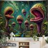 2D Flat - 2D Flat - 2D Flat Print 1pc Tapestry Fantasy Venus Flytrap Jungle Tapestry, Mystical Rainforest Art Decor Polyester Fabric Suitable for Home