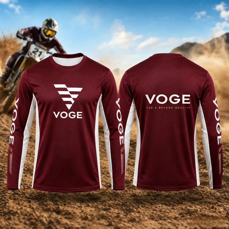 Unisex Motocross Inspired Long Sleeve Jersey 3D Print Voge Logo Graphic Breathable Quick Dry Offroad Riding Sports Top Kids