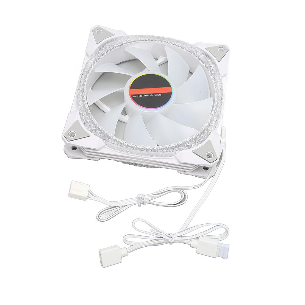 RGB Gehäuselüfter 12cm Doppelte Öffnung Leise und Geräuscharm 9 Flügel 4pin 3pin Kühlung Computerlüfter für Büro Zuhause