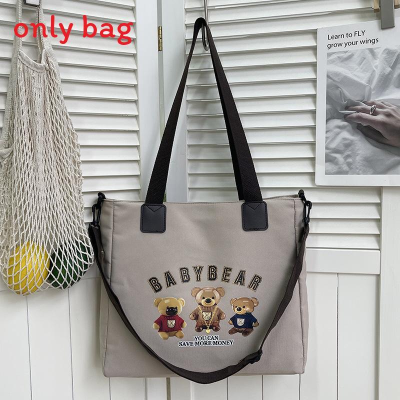 Bolso Tote de Lona Oxford para Mujer con Estampado de Letras Suave para Hombro Uso Diario