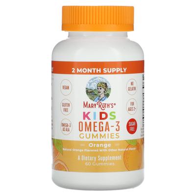 Kids Omega-3 Gummies, Ages 2 and Up, Orange Flavor, 60 Gummies