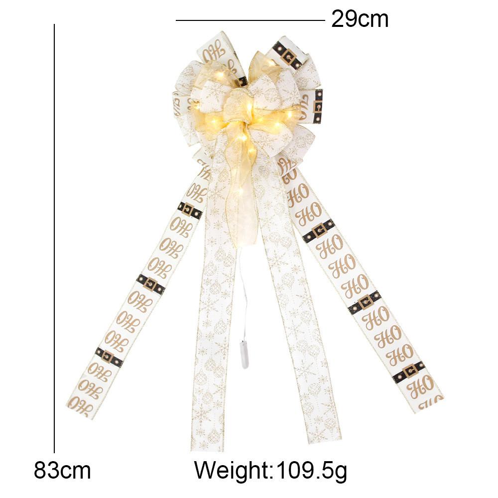 Polyester Christmas Luxurious Bow With Glowing Effects For Celebrations Cheerful